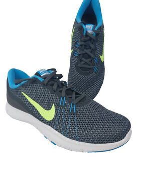 NIKE FLEX TR7 TRAINING RUNNING Shoes Gray Blue Lime Green Womens Size 8